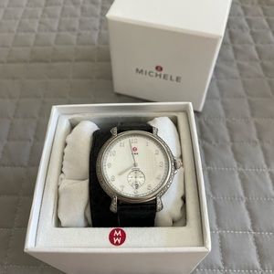 Michele CSX 94 hand-set diamond stainless steel watch and band accessories